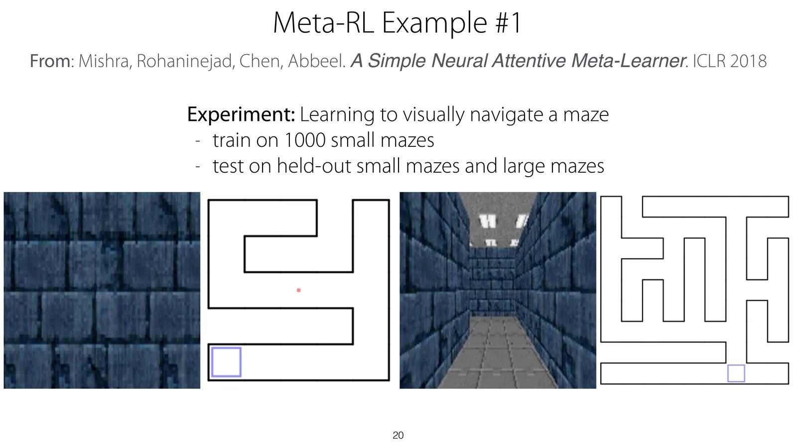Meta-RL 案例 1：视觉迷宫导航，检验模型能否在新迷宫里快速形成策略