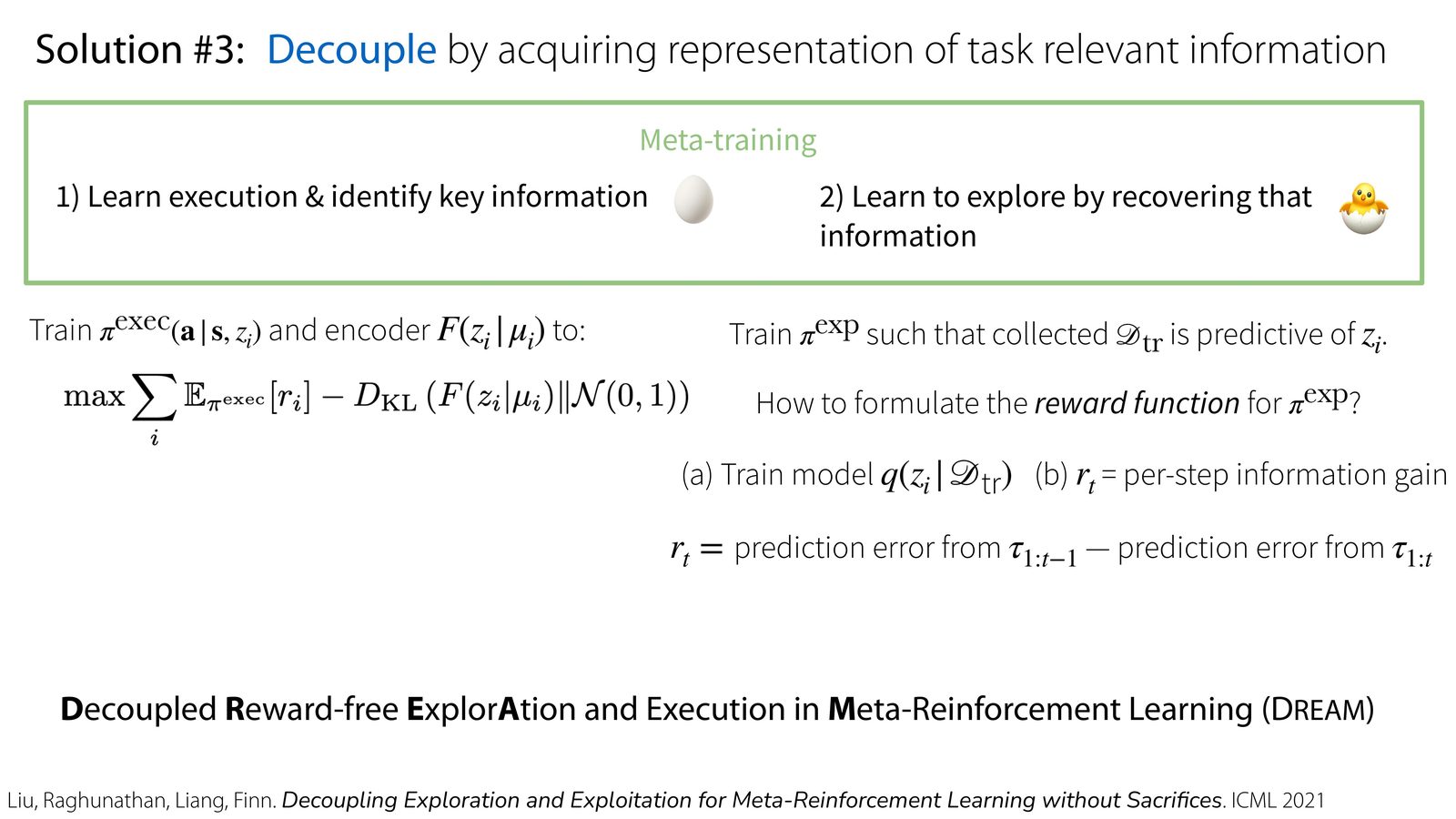 DREAM 的核心奖励：per-step information gain，而不是最终任务 reward