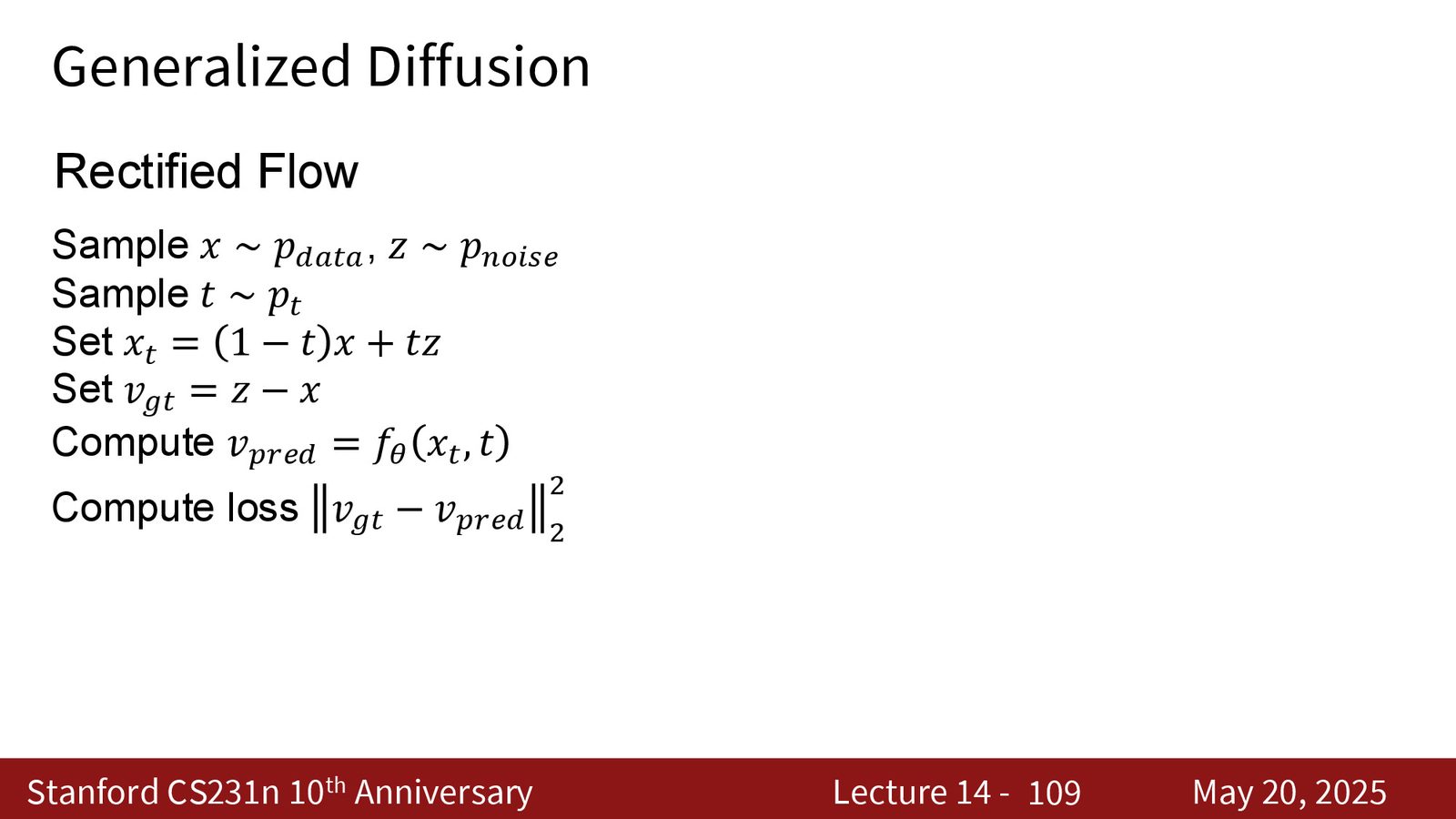 Generalized diffusion 的统一形式：rectified flow 只是其中一个特例
