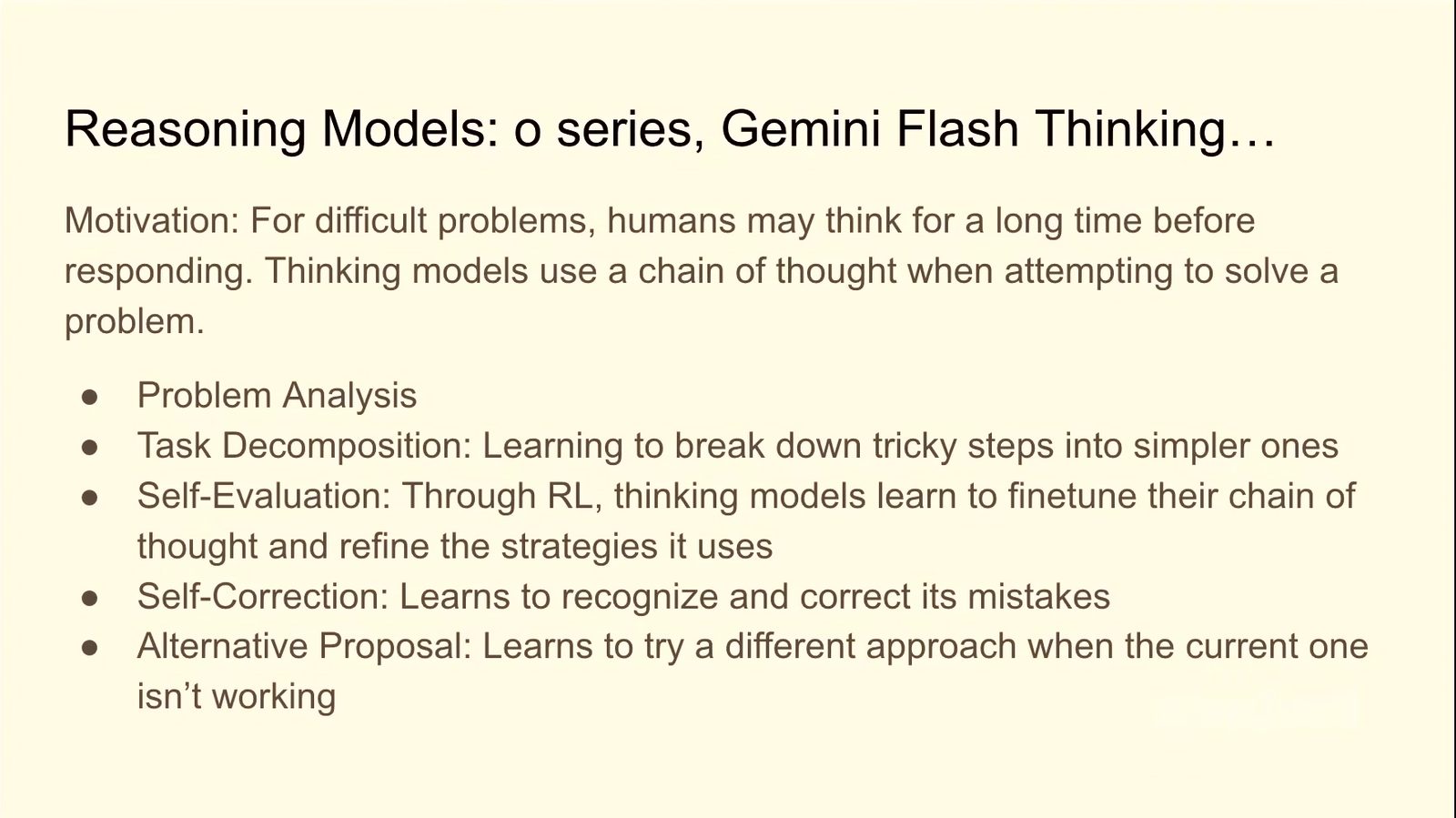 Reasoning model 通过分解、评估、修正和替代方案消耗更多中间计算。