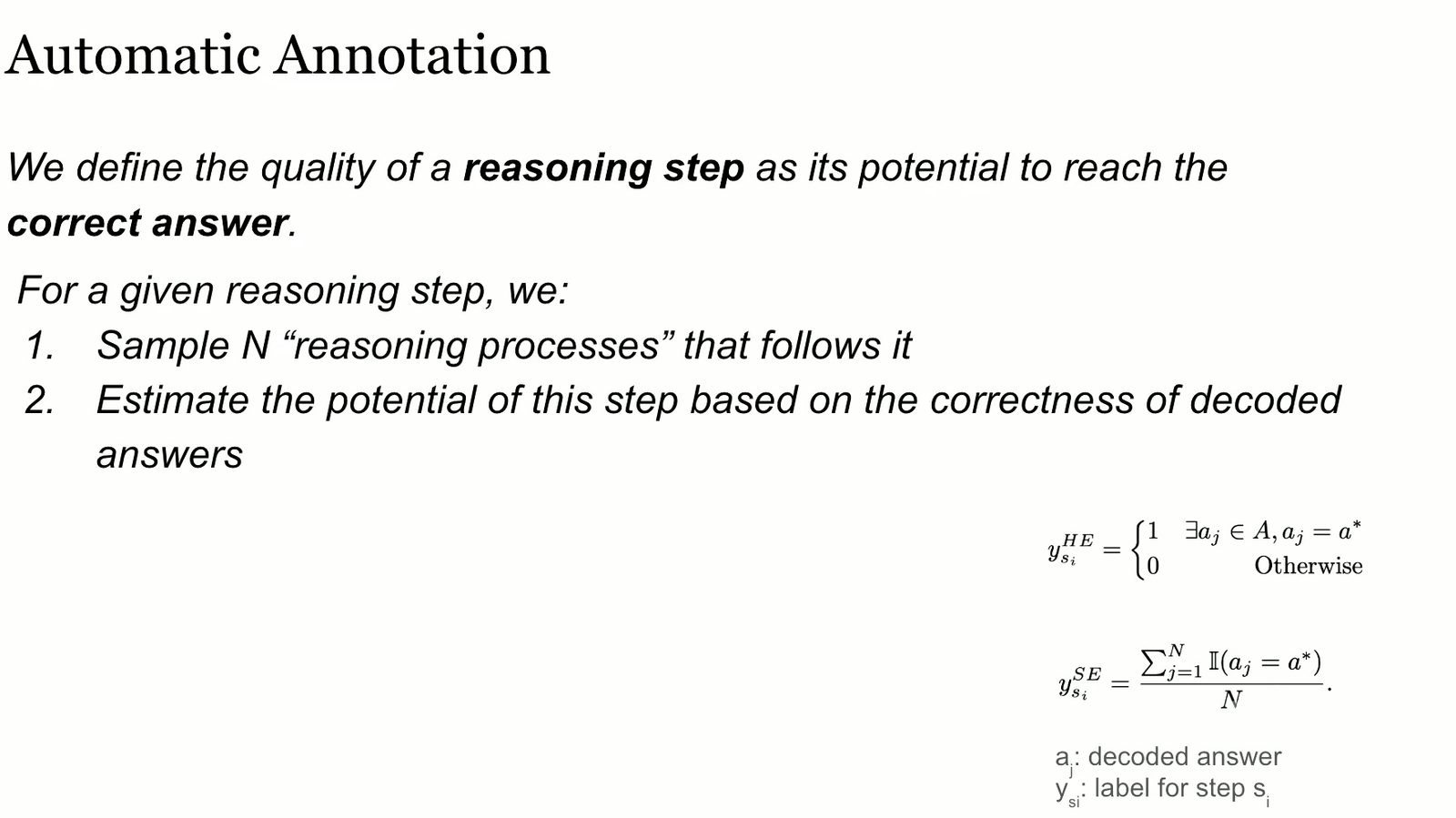 Math-Shepherd 用后续 rollout 成功率自动标注步骤质量。