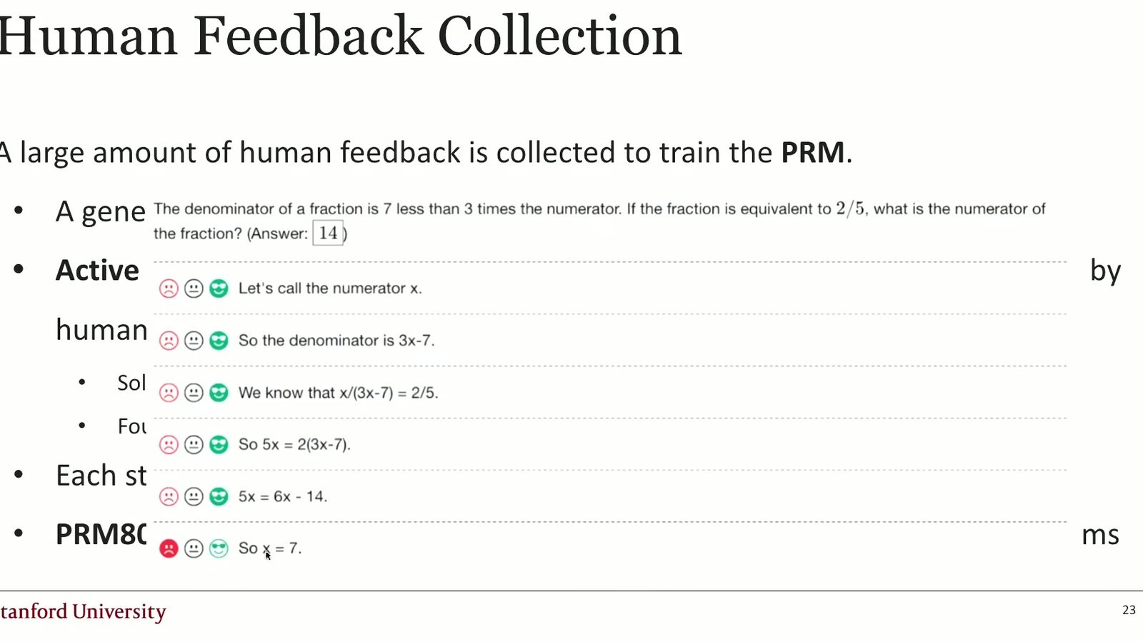 PRM800K 对模型生成的数学推理进行步骤级人工标注。