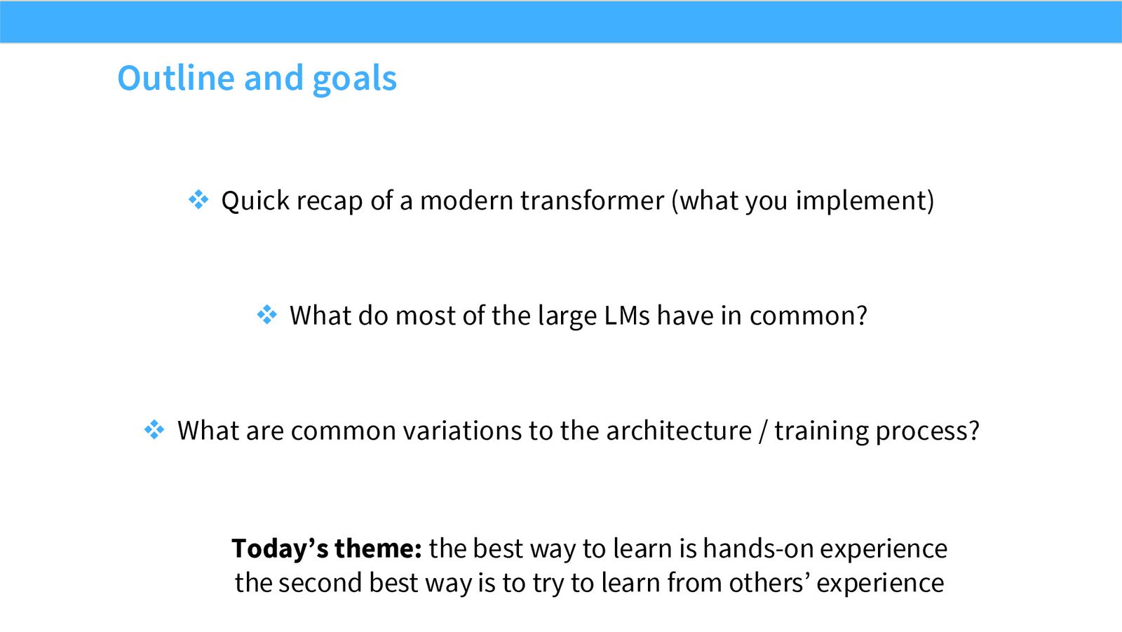 Slide 2: Outline and goals