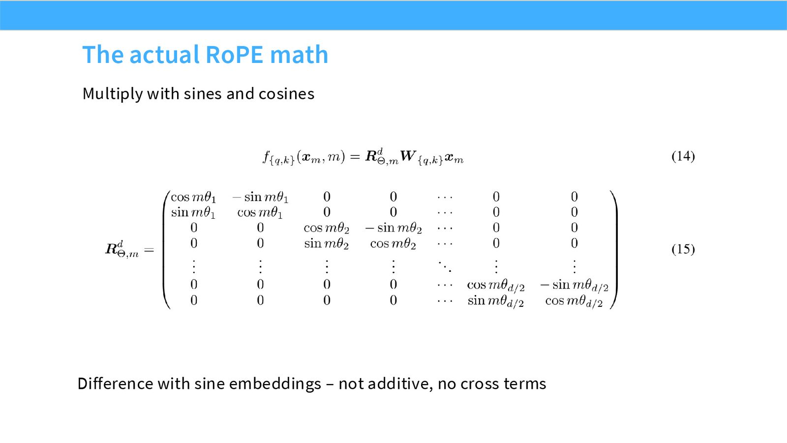 Slide 34: Actual RoPE math