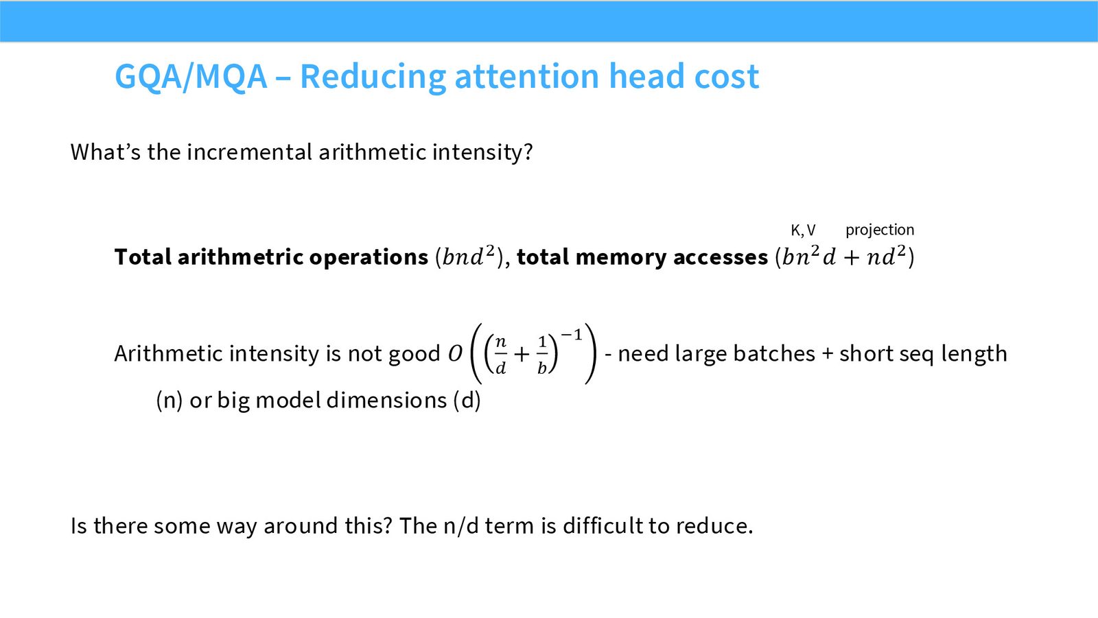 Slide 60: Incremental arithmetic intensity