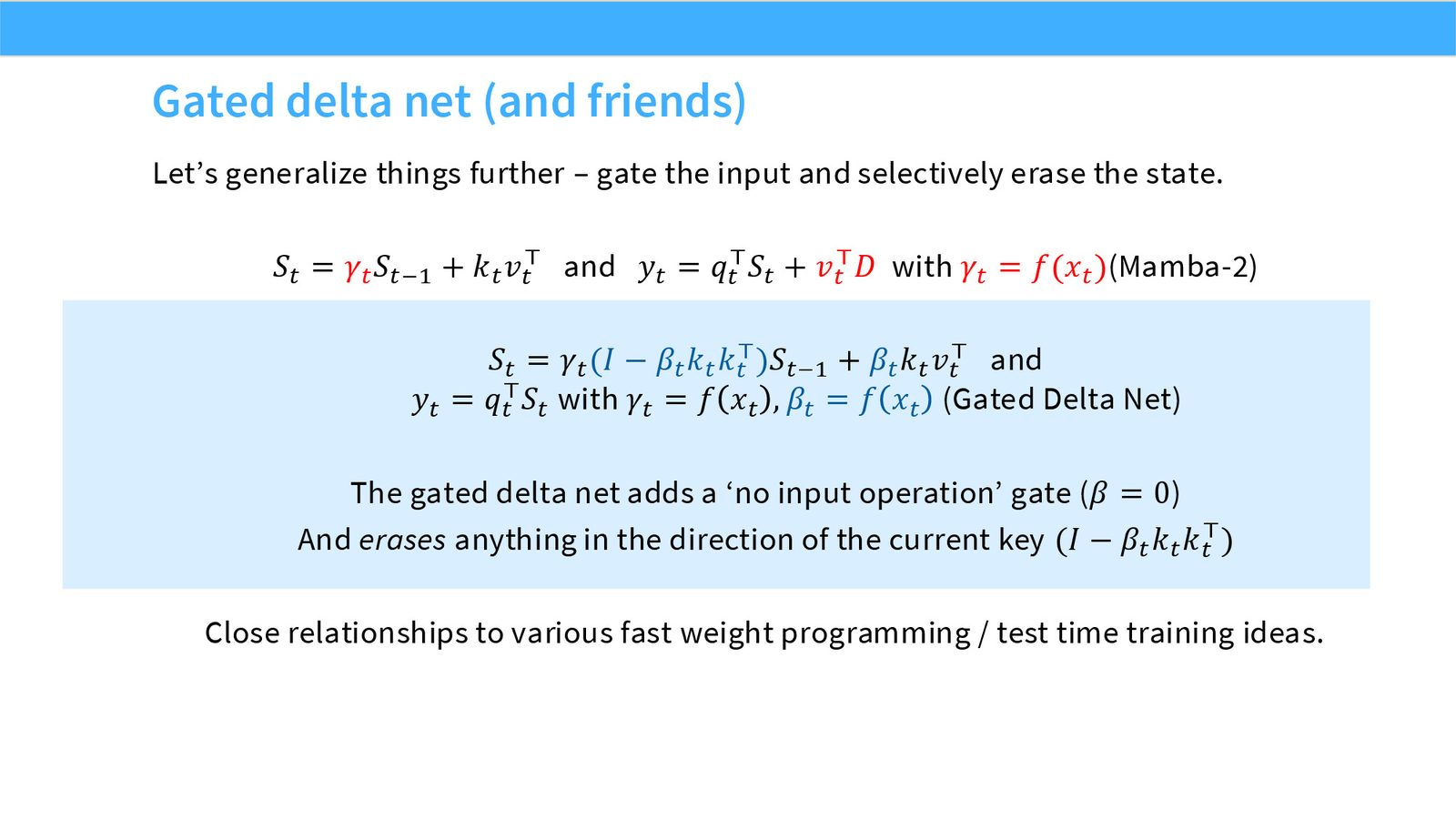 Slide 9: Gated delta net (and friends)