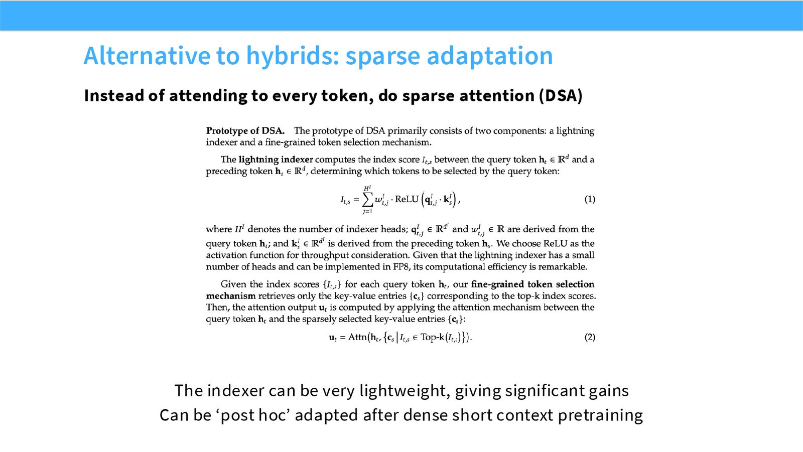 Slide 12: Alternative to hybrids: sparse adaptation