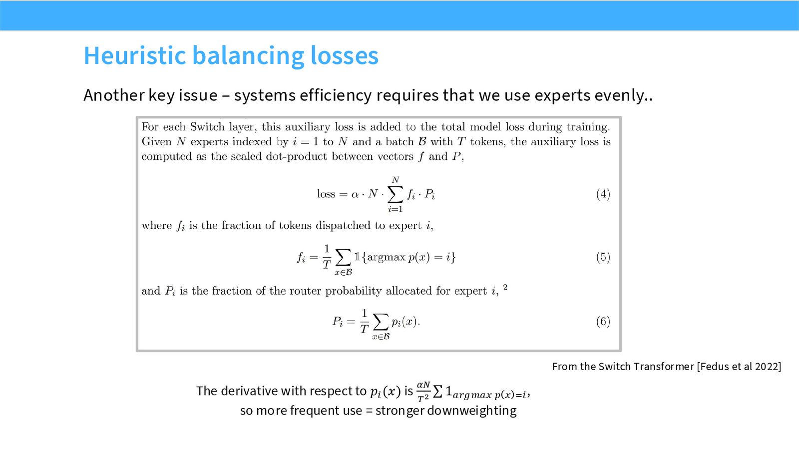 Slide 40: Heuristic balancing losses