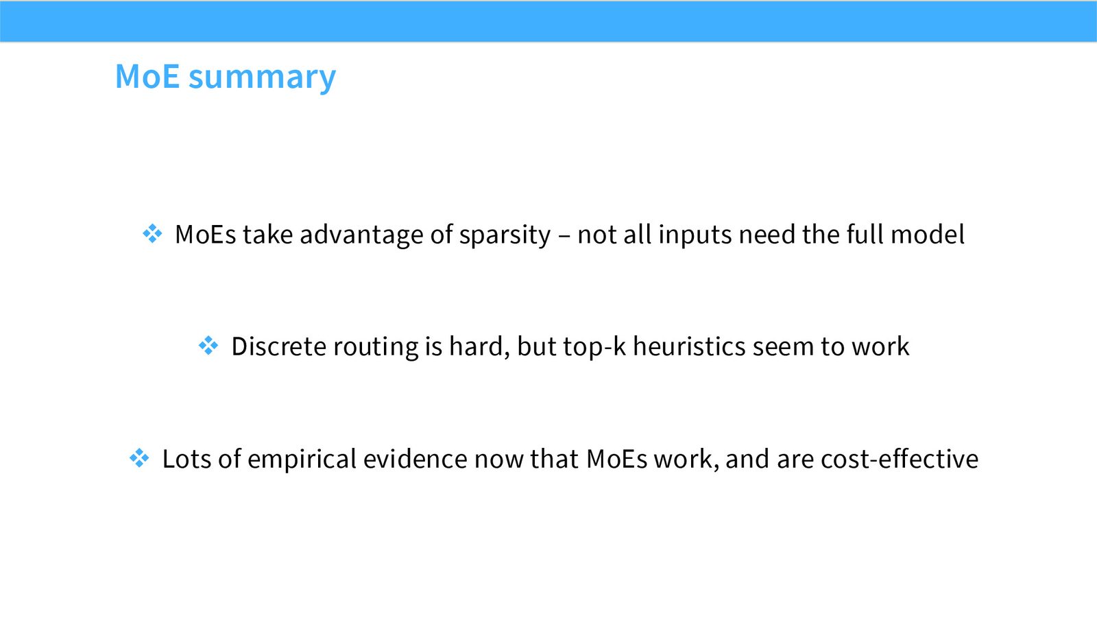 Slide 60: MoE summary