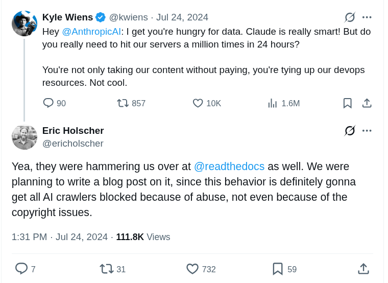 不良 crawler 行为会造成服务压力和公众反弹。