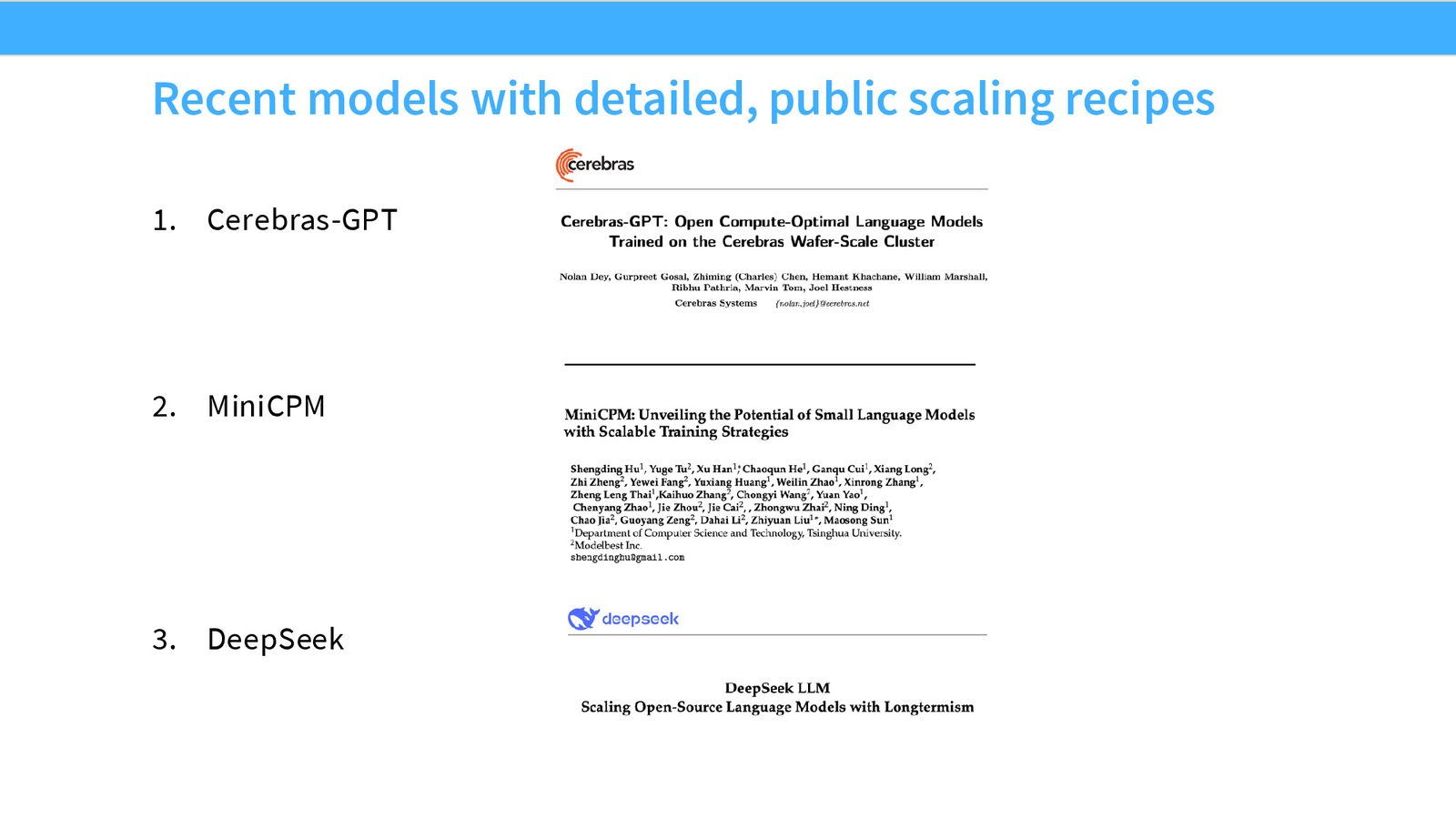 Cerebras GPT 的 scaling 曲线：蓝色为标准参数化（SP），橙色为 MuP 参数化。MuP 版本的 scaling 更加平滑，更接近预测值